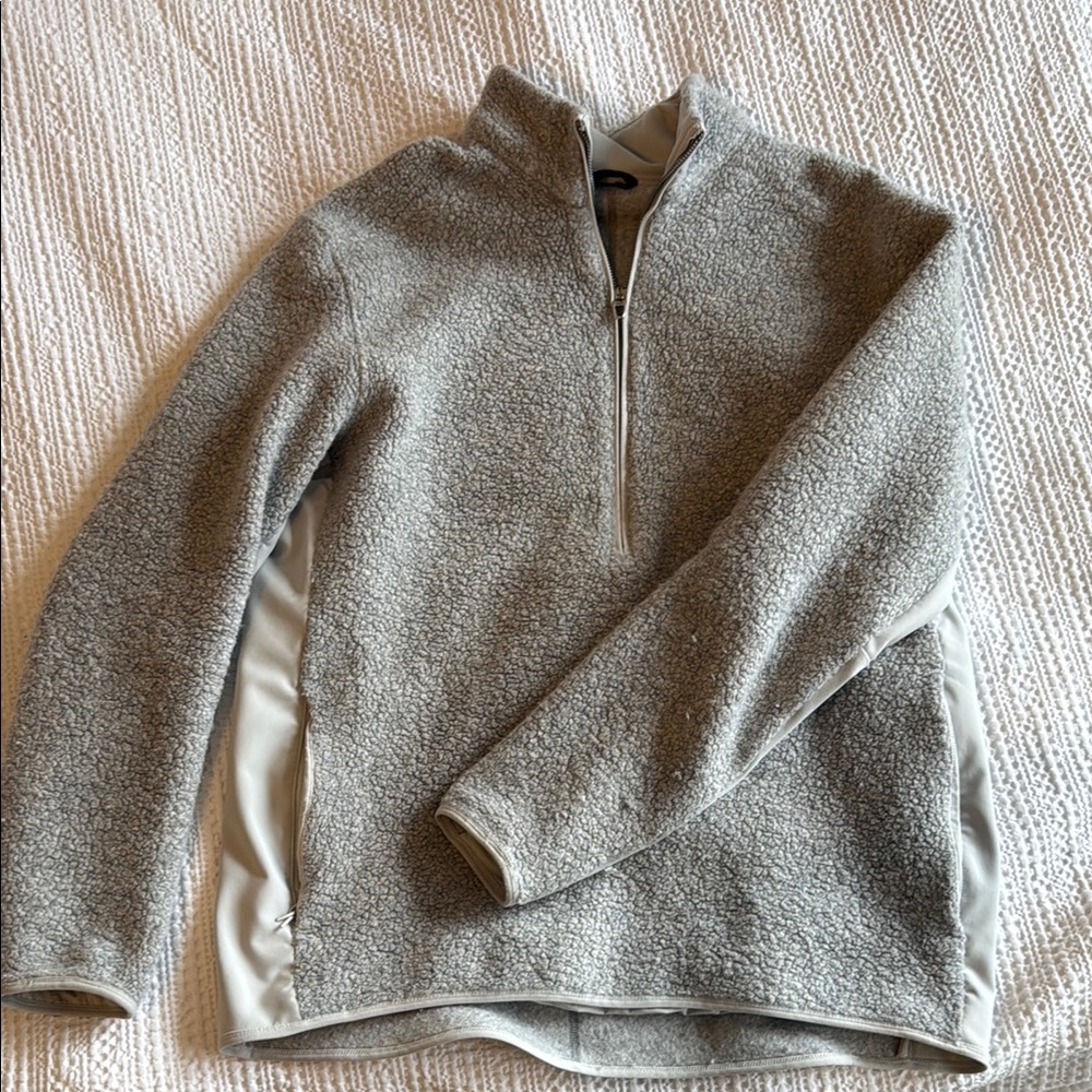 Gray Lululemon quarter zip.